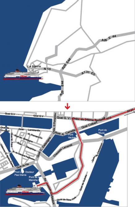 Accès au port du Havre